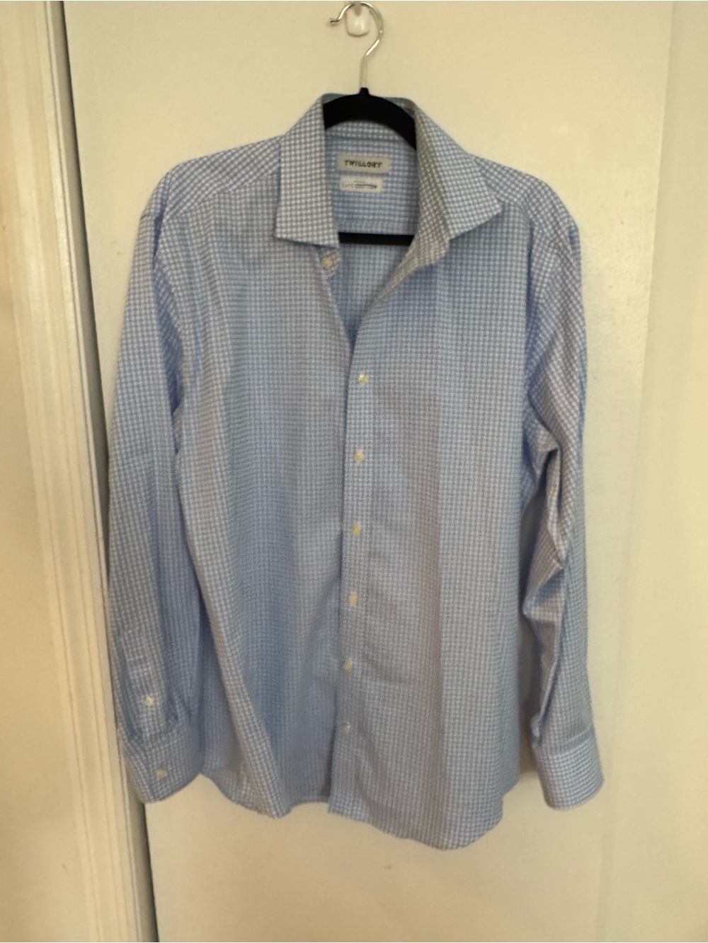 Twillory Light Blue Checked Men's Dress Shirt